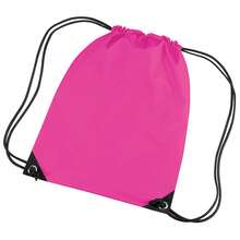 Bagbase Premium Gymsac Water Resistant Bag (11 Litres) (Fuchsia) - 100% Polyester - (BC1299) - Pink - View 2