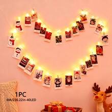 1 pièce Guirlande lumineuse à pinces photo pour fêtes, vacances, anniversaires, mariages, décorations de fiançailles, pinces transparentes, convient pour dortoir, chambre, décoration murale photo pour accrocher photos, images, cartes et notes, guirlande lumineuse, corde lumineuse de chambre en cuivre 1,5 m/3 m/6 10/20/40 LED, bande lumineuse de fée 40 pinces convenant pour centres commerciaux, bars, chambres, fêtes