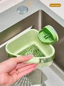 1 buc Coș de scurgere pentru chiuvetă cu ventuză, Coș filtrant pentru reziduuri alimentare, Coș de depozitare pentru bucătărie, Articole de bucătărie pentru o eficiență maximă în bucătărie, cu stiluri confortabile de toamnă și iarnă, Ustensile de bucătărie igienice pentru chiuvetă