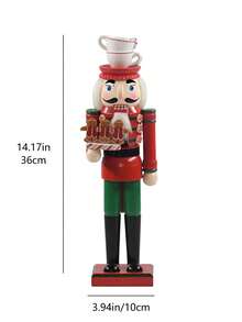 35cm/14.17in Nutcracker Puppet Decoration, Green Body With Stripes, White Feet, Cake Head Gingerbread Chef Wooden Crafts, Holiday Supplies, Santa Claus With Red Body And Green Feet, Tea Cup Head Gingerbread Chef, White Body Cake Head Gingerbread Chef, Light Brown Gingerbread House Chef, Series Puppet, 35CM Nutcracker Gingerbread Man, Wooden Craft Holiday Supplies Best Gifts Birthday Home Decor Christmas Decorations Room Decor Christmas Winter Christmas Decorations Home Christmas Gifts Christmas Decor