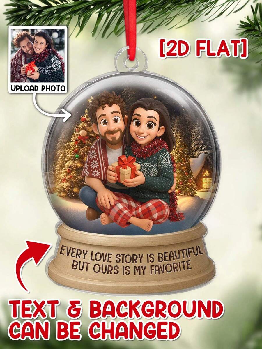 Figura humana 2D personalizada, renderizada en base a la foto cargada - Adorno acrílico personalizado para Navidad