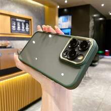 DECOPHONE 奢华金属相机壳，带磨砂透明字母镜头保护盖，兼容 17、17 Pro、17 Air、17 Pro Max、16、15、14、13、12 Pro Max、11 和 15 Pro Max - 墨綠色 - 查看 6