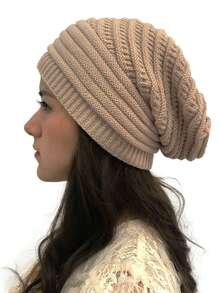 1/2pcs Pleated Beanie Hat, Women Spring/Summer Korean Style Single Layer Knitted Cap, Versatile Ear Warmer Turban Hat