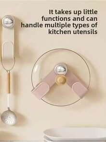 1 Pack Of Suction Cup, Rotating Pot Lid Rack, Wall-Mounted, Punch-Free Household Multifunctional Kitchen Wall Rack, Storage Cutting Board Holder, Cutting Board Rack