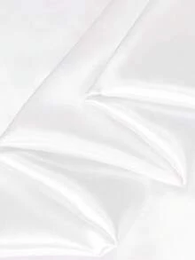 1pc Silky White Satin Fabric, Faux Silk Draping Material, Dress Lining, DIY Clothing Fabric - White - View 4