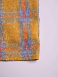 ANDREILEE Retro Yellow Plaid Long Sleeve Shirt, Unisex Autumn Early Fall Casual Cardigan Outerwear - Yellow - View 8