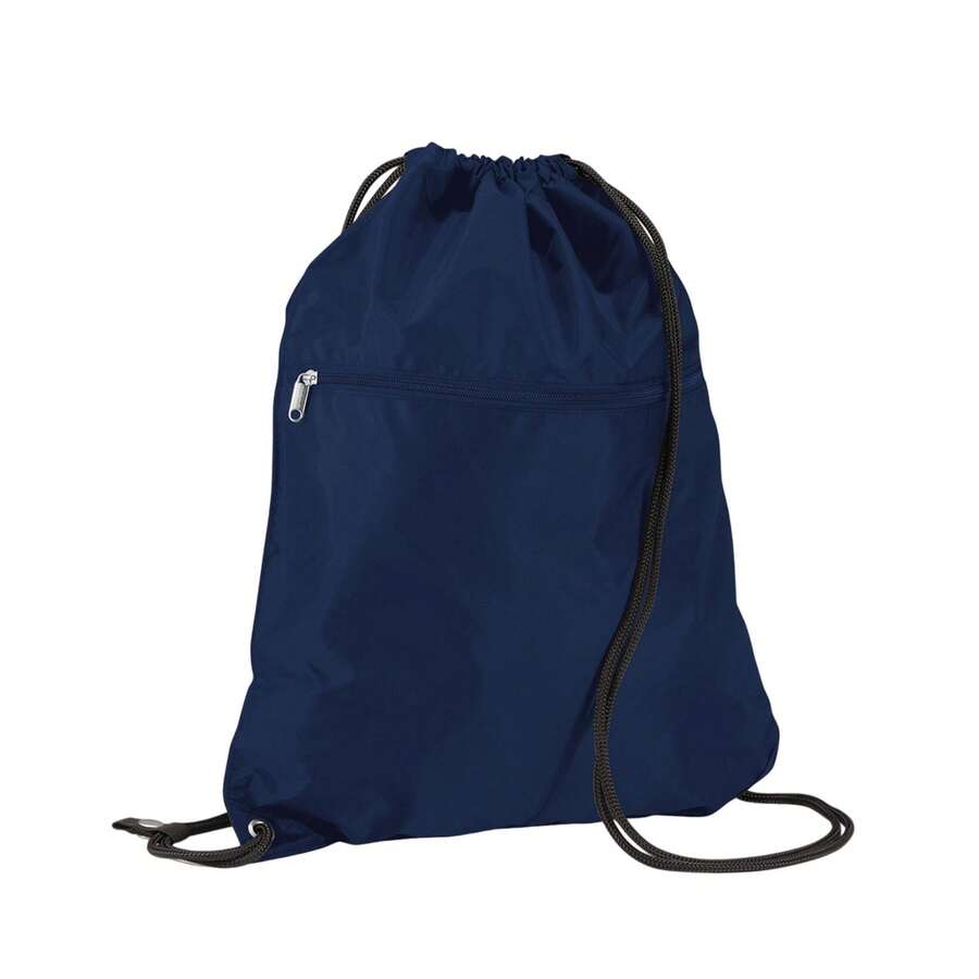 Quadra Premium Drawstring Bag (French Navy) - 100% Mixed - (PC6277) - Blue - View 1