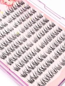 120 件/套卡通风格可重复使用簇状假睫毛，分段设计增强眼部效果，送给女性和女孩的礼物，大容量，分段假睫毛，睫毛簇，单根睫毛