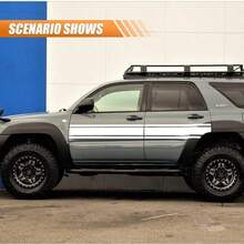 49"X 8.7" Car Hood Stripe Sticker Decal Vinyl Auto Racing Body Side Stripe Decal Fenders Roofs Tailgates Modified Exterior Decoration Universal For Car SUV Truck White - trắng - Xem 5