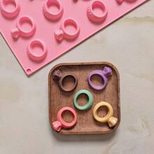 1 buc. Mucegai de ciocolată din silicon cu 12 cavități, în formă de inel creativ, pentru copt DIY, fursecuri, budincă de bomboane, tavă pentru cuburi de gheață