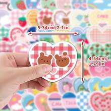 50 cái/100 cái Hình dán vẽ tay hình trái tim dễ thương, dùng để trang trí bình nước và điện thoại, hình dán trái tim tự làm, hình dán tỏ tình sáng tạo. - Nhiều màu - Xem 3