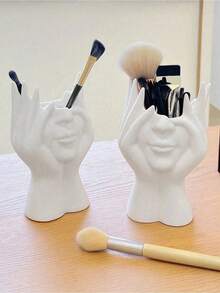 1pc Human Body Shaped Desk Organizer, Multi-Functional Pen/Makeup Brush Holder