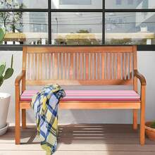 Cojín de banco para exterior, cómodo cojín de espuma para asiento, cojín de asiento impermeable, resistente al agua, al sol, al desgaste y a los arañazos para tumbonas de exterior y patio, sillas de playa, ventanales, sillas de jardín, bancos de interior. - Blanco, rosa - Ver 5