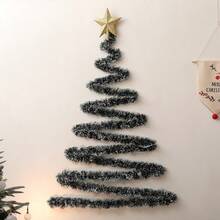 Plush Christmas Tree With Pearl Tree Topper Decoration Light, Suitable For Wall, Glass, Doorway, Party Background - Multicolor - View 13