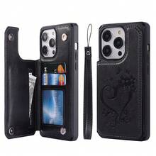 For IPhone 13 Pro Max Case With Card Holder,For IPhone 13 Pro Max Wallet Case For Women Men, Stand And Strap,Leather Shockproof Protective Phone Case Cover- Black{"Color_name":"E-Black"} - 多色28 - 查看 1