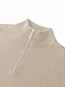 GRDR Men's Casual Long Sleeve Half-Zip Pullover Sweater, Versatile For Daily Wear