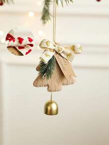 1pc Christmas Decoration Red & White Plush Christmas Tree Bell, Christmas Tree Ornament Hanging Decor, Photography Prop, Suitable For Indoor/Outdoor Christmas, Bar, Party Atmosphere Decoration, Christmas Tree Wind Chime - Multicolor - View 12