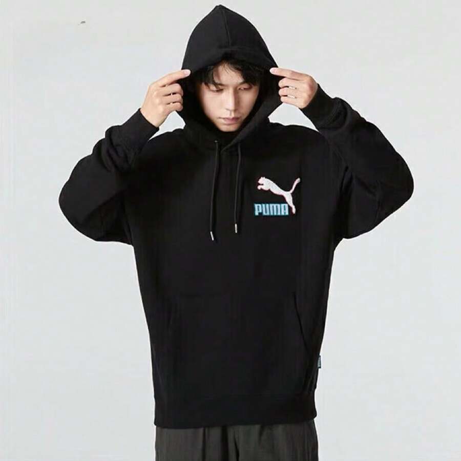 Puma 男女通用彪马休闲舒适套头连帽衫 - 黑色 - 查看 1