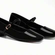 Women's Mary Jane Flats Closed Square Toe Ballet Flat Dressy Comfortable  On Shoes - 黑色 - 查看 5