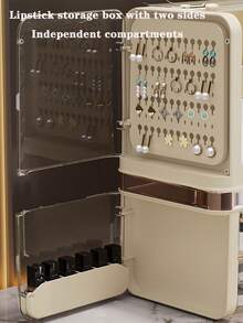 Premium Clear Makeup Storage Box - Dust-Proof Cosmetic Storage Cabinet, Suitable For Skincare, Lipstick Etc. - Large Capacity, Independent Design - Ideal For Beauty Salon, Bedroom, Vanity, Cosmetic Store, Cosmetic Cabinet | Modern Aesthetics | Durable PET, Cosmetic Storage Cabinet