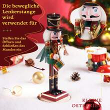 30CM Nussknacker Soldat Holzpuppe Weihnachtsdekoration Geschenk Home Desktop Ornament Party Festival Display Sammlerstück Kunsthandwerk