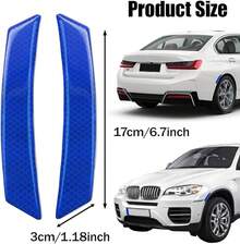 2PCS Reflective Trim Side Marker Stickers, Reflective Car Stickers, Side Reflectors Car, Auto Exterior Accessories Reflector Guard Fit Truck Wheel Well Arch Bumper Fenders (White) - 藍色 - 查看 2