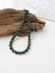 Set Of Necklace, Beaded Jewelry And Watch/Women's Fashion Jewelry/Women's Necklace/Women's Beaded Necklace Handmade Sandalwood Bead Necklace Earrings Friendship Energy Jewelry For Daily Wear Jewelry Gift