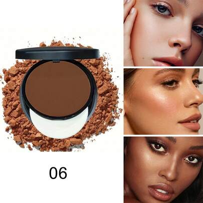 Sweat-Resistant Matte Contour Powder Palette | Buildable Coverage For All Light Beige Tones | Squalane-Infused Highlighter & Concealer | Oil Control, Vegan Formula | Natural Finish For Light To Medium Light Beige With Plant Squalane