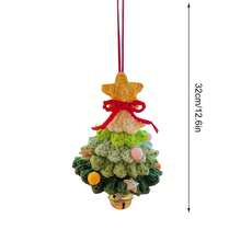 Car Rearview Mirror Charms Cute Crochet Christmas Tree Hanging Decorations Small Ornaments - 黃綠 - 查看 6