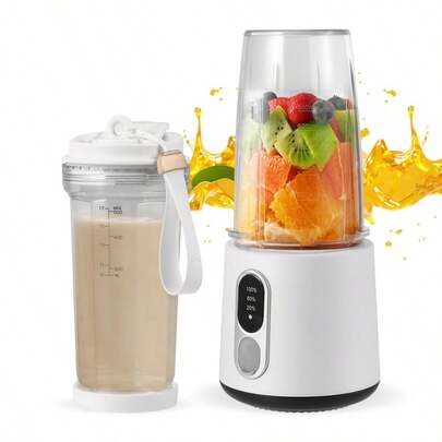 Portable Blender For Shakes & Smoothies - 500ml Personal Juicer With 300ml Leakproof Travel Sports Bottles, USB-C Mini Blender For Kitchen/Office/Gym