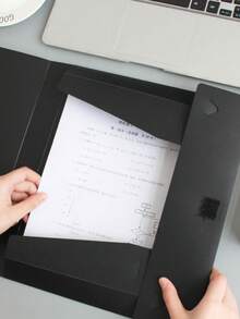 1pc Thick Foldable File Box, Large Capacity Document Storage Box, Office Supplies - Multicolor - View 7