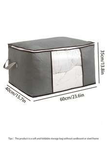 1pc Large Capacity Storage Bag, Non-Woven Quilt Storage Bag, Quilt Travel Moving Storage Packing Bag, Clothes Luggage Storage Bag, For Seasonal Storage And Organization Decorations, Autumn Decor, Festival Decor, Room Decor, Wardrobe, Under Bed Storage Box And Living Room Storage Bag, Christmas For Holiday Gift Giving