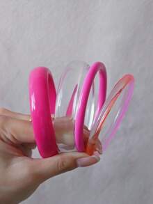 4pcs Vintage Resin Multicolor Acrylic Bangle Bracelets For Women, Fashion & Versatile Daily Wear (Please Note That The Patterns Are Randomly Crafted, So There May Be Slight Differences In Color And Luster. Our Factory Will Pay Special Attention To This In Future Production.) - Multicolor 4-piece Bracelet - View 40