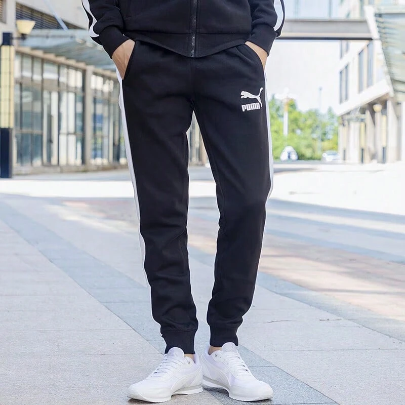 Puma Iconic T7 Track Pants DK Men's Casual Sports Knit Cuff Pants 531381-01 - Black - View 1