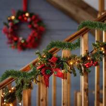 1 pièce Guirlande de sapin artificielle de 10 m pour décoration de Noël, verdure douce sans éclairage, convient pour décoration intérieure et extérieure, escalier, cheminée, jardin, fête de vacances, mariage, rampe, fenêtre, décoration de la maison