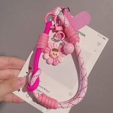 Cordon de téléphone pendentif tournesol, sangle de poignet tressée réglable, anneau de doigt et cordon de téléphone double usage, sangle de main anti-perte pour l'extérieur et les voyages, nouveau - Multicolore - Voir 16