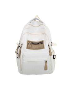 Large Capacity Women's Backpack, Casual Style, For Travel And Studies, Model 6603 - 白色 - 查看 1