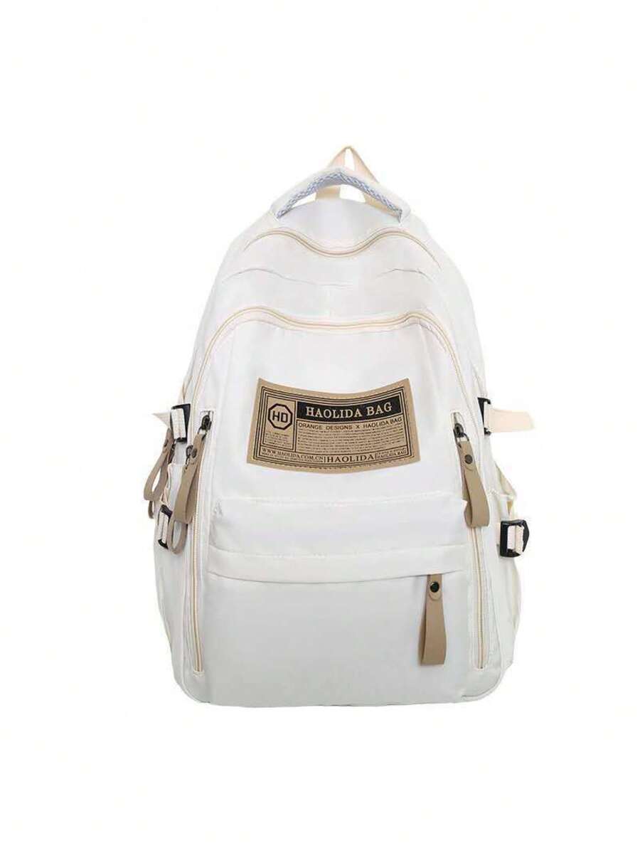 Large Capacity Women's Backpack, Casual Style, For Travel And Studies, Model 6603 - 白色 - 查看 1