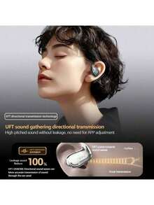 HTC Audífonos Bluetooth abiertos NE18 con audio espacial de calidad VR, Dolby Atmos, batería de larga duración y resistencia al sudor y al agua con certificación IP. Imprescindibles para viajes de negocios.