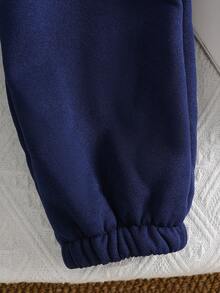 3pcs Baby Boy Plaid Vest + Hoodie Casual Outfit, Including Hooded Thermal Lined Zip-Up Jacket, Paired With Crew Neck Sweatshirt And Pants, Retro Korean Style Casual Set, Suitable For Autumn/Winter Outdoor Wear - Multicolor - View 8