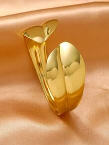 1pc/2pcs Vintage Distressed Stainless Steel Bangle, Leaf & Butterfly Design Open Cuff Bracelet, Waterproof & Fade-Resistant, Delicate Luxury Everyday Wear For Women