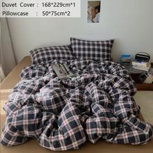 Bộ 3 vỏ chăn in họa tiết kẻ caro cổ điển 100% Polyester, 2 vỏ gối + 1 vỏ chăn (Không có ga trải giường) - Nhiều màu - Xem 13