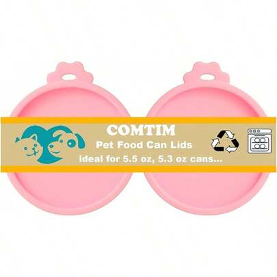 ALQD Food Covers Lids 5.5 Oz Cans, 2 Pack Silicone Food Lids 5.5 Oz 5.3 Oz Cans...Pet Food Covers Reusable Toppers Savers Wet Food