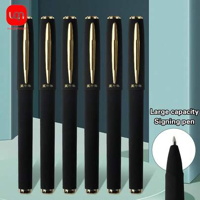 3/6 Stücke Schwarze Gelschreiber mit personalisierter Optik, 0,5 mm Spitze, glatte und langanhaltende schwarze Tinte, Büro-/Unterschriftsschreiber, Büro-/Schulbedarf Gelschreiber - perfekt für Büro/Schule