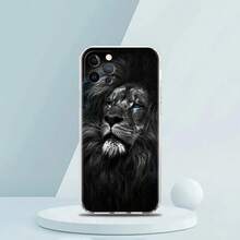 Funda de Animal León Lobo Tigre para  16 15 14 13 12 Pro Max, Cubierta Transparente Suave para  11 Pro Max 7 8 Plus XS XR, Compatible con funda de  17, funda de  17 Pro, funda de  17 Pro Max - b3 - Ver 9