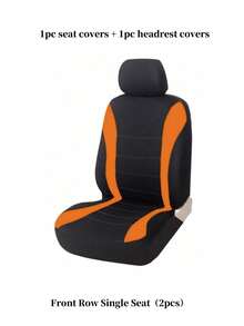 Universal Fit Car Seat Covers Full Set (2/4/9-PCS) - Airbag Compatible Cloth Fabric For Sedan, SUV, Van | Choose 1/2/5-Seater: Includes Headrest & Back Seat Covers - Style a - View 16