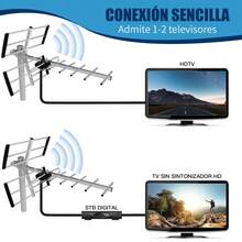 Antena Hd Exterior 12 Elementos Hd Tv 10m Cable Link Bits Blanco - Blanco - Ver 4