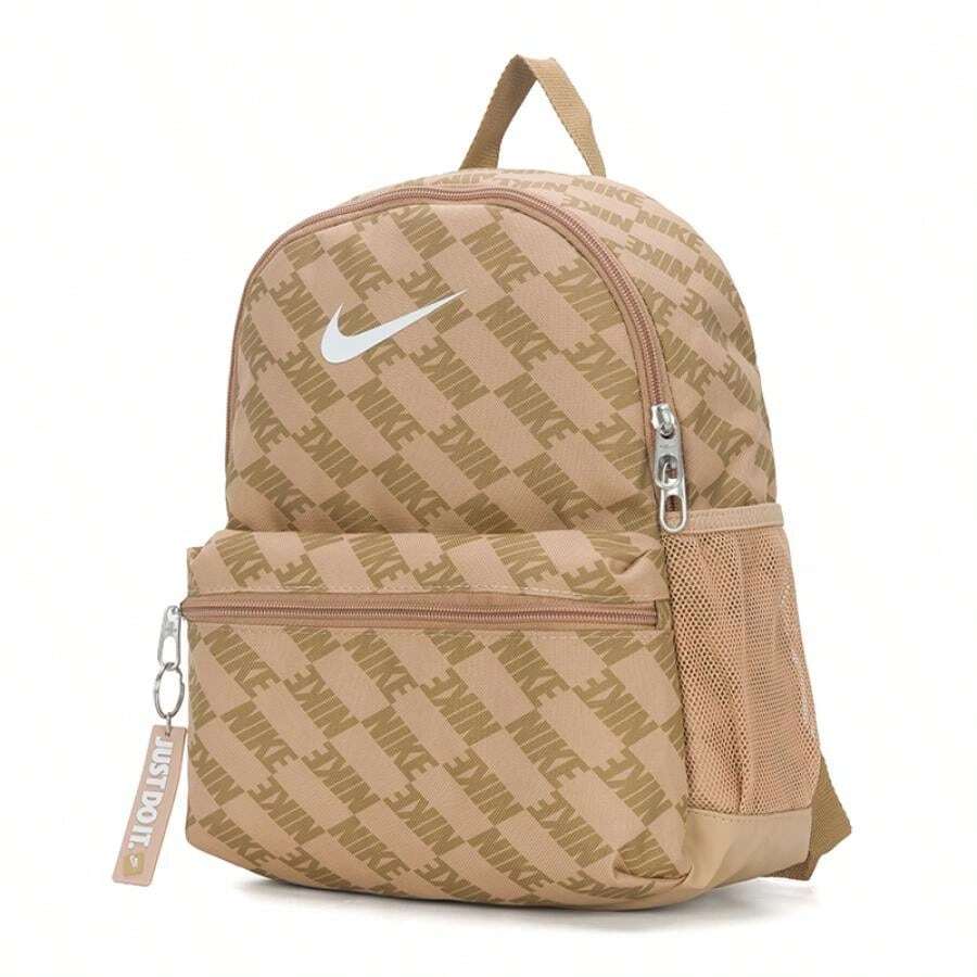 Nike Mochila infantil Y NK BRSLA JDI MNI BK-AOP FA25 Mochila compacta y ligera de almacenamiento mini HV6481-200 - Blanco/Efedra - Ver 1