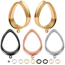 2pcs DIY Ear Gauges Stainless Steel Ear Tunnels Plugs Piercing Jewelry Ear Expander Stretchers Dangle Gauges Earrings For Women Men