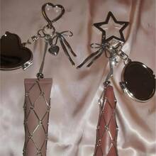 1 Piece Stainless Steel Lipstick Holder, Fashionable Lipstick Storage Mirror Case, Small Lipstick Bag Keychain With Sequin Crystals, Lipstick Box Keychain, Fashionable Bag Accessories, Travel Essentials, Cosmetics Storage Box, Fashionable Design, Shiny Accessories, Crystal Decoration, Metal Keychain,Bags & Luggage/Bag Accessories,Bags & Luggage/Bag Accessories/Bag Charms/Bag Pendant Charm - Multicolor - View 5